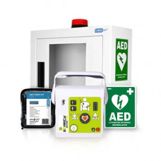 Smarty Saver Plus Defibrillator (AED) Fully Automatic - Alarmed Cabinet Bundle