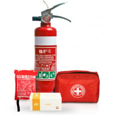 Work from Home Safety Combo - First Aid Kit, Fire Safety and Burn Kit
