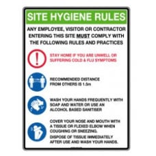 Site Hygiene Rules Sign